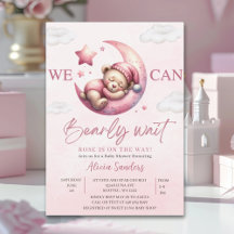 We can Bearly wait - Teddy Bear Baby shower Girl