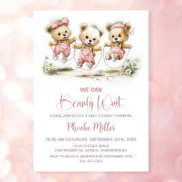 Invitación We Can Bearly Wait Teddy Bears with Jump Ropes