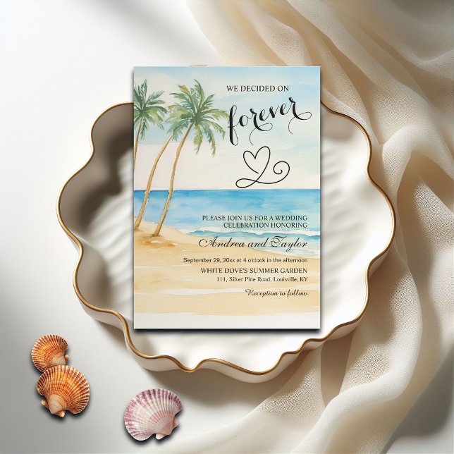 Invitación We decided on Forever Beach and Palm Trees (Subido por el creador)