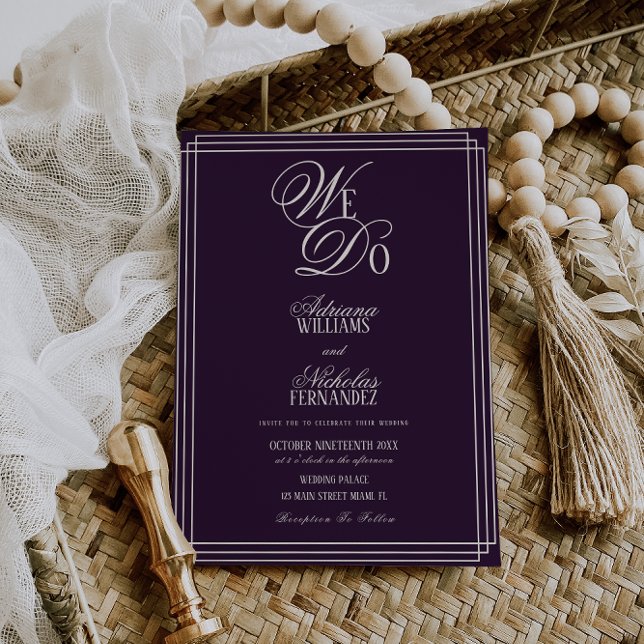 Invitación We Do Plum Old Money Wedding (Subido por el creador)