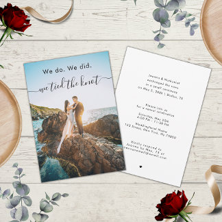 Invitación We Do We Did Tied the Knot Elopement Announcement