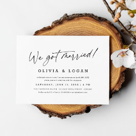 Invitación We Got Married Modern Script Wedding Elopement