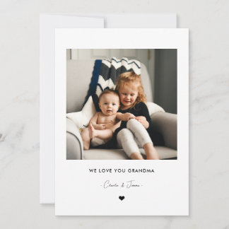 Invitación We Love You Grandma Photo Card from Grandkids 