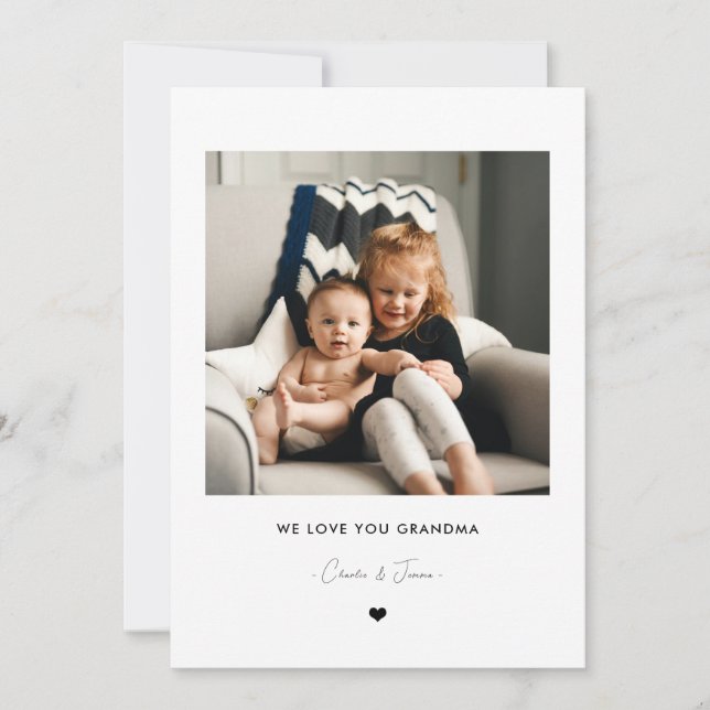 Invitación We Love You Grandma Photo Card from Grandkids  (Anverso)