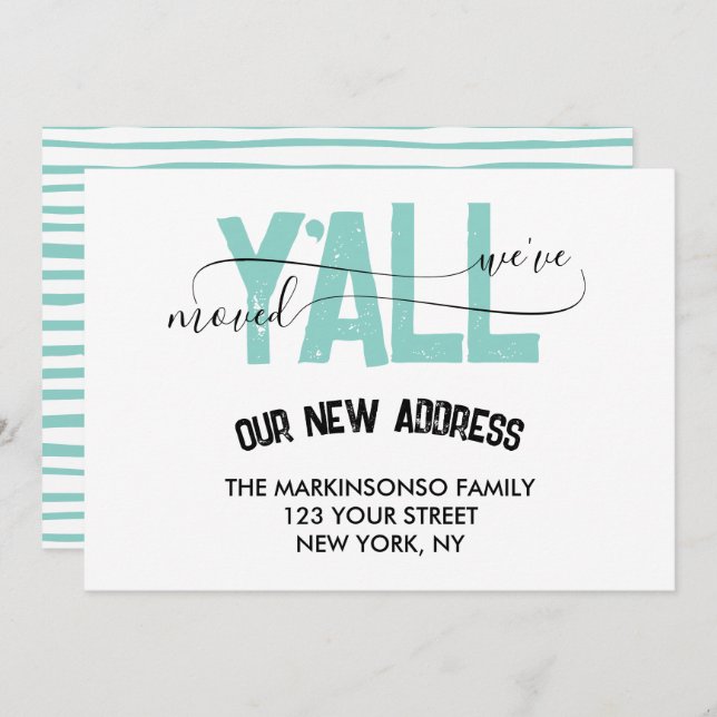 Invitación We Moved Y'all Moving Announcement (Anverso / Reverso)