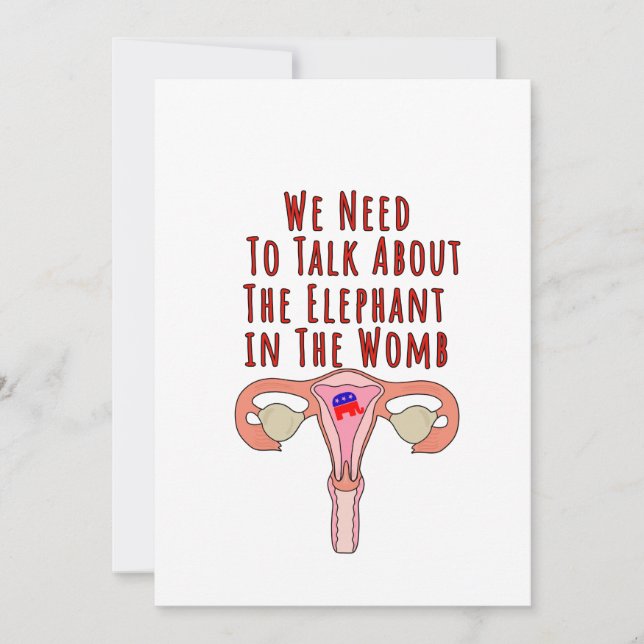 Invitación We Need to Talk About The Elephant In The Womb (Anverso)
