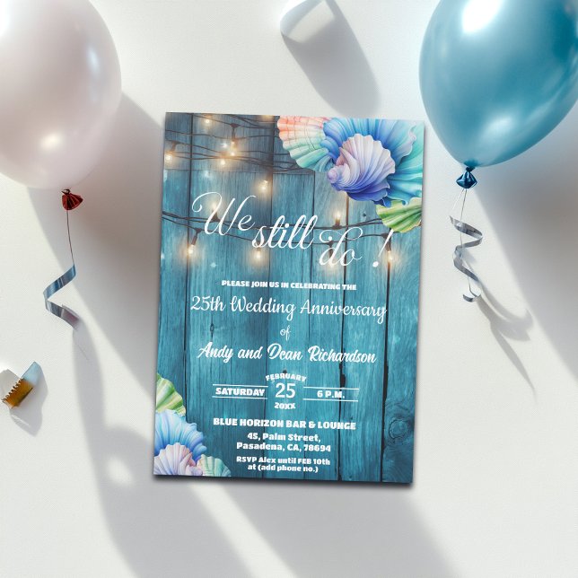 Invitación We Still Do 25th Wedding Anniversary String Lights (Subido por el creador)