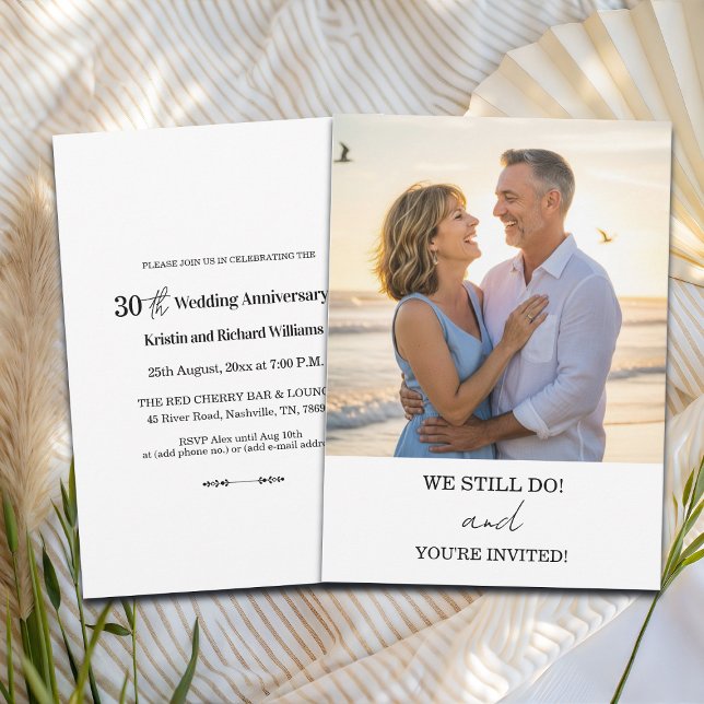 Invitación We Still Do 30th Wedding Anniversary Photo (Subido por el creador)