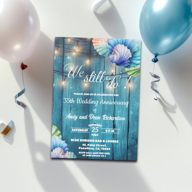 Invitación We Still Do 35th Wedding Anniversary String Lights (Subido por el creador)