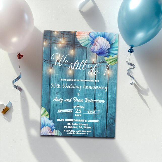 Invitación We Still Do 50th Wedding Anniversary String Lights (Subido por el creador)