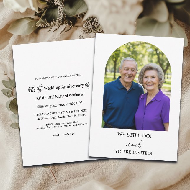 Invitación We Still Do 65th Wedding Anniversary Photo (Subido por el creador)