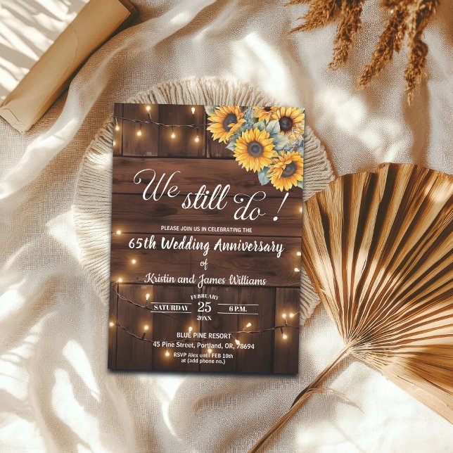 Invitación We Still Do 65th Wedding Anniversary String Lights (Subido por el creador)