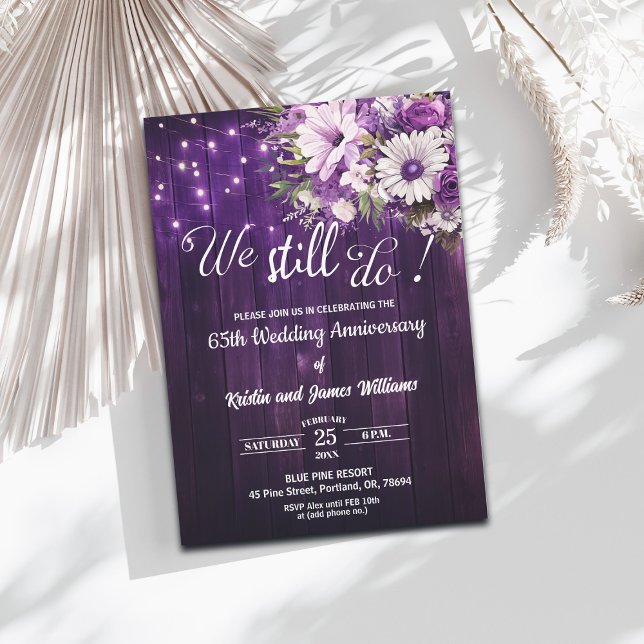 Invitación We Still Do 65th Wedding Anniversary String Lights (Subido por el creador)