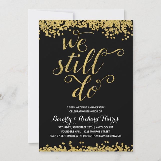 Invitación We Still Do | Fiesta de aniversario de pan de oro  (Anverso)