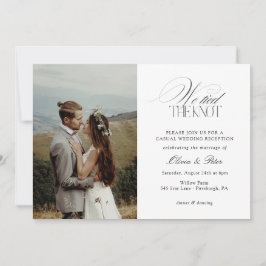 Invitación We Tied the Knot Elopement Wedding Reception