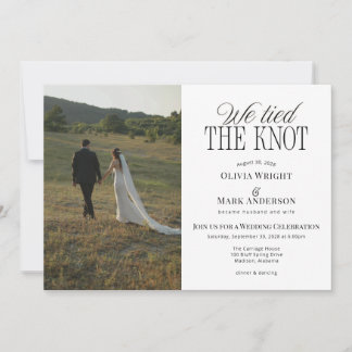 Invitación We Tied the Knot Elopement Wedding Reception