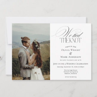 Invitación We tied the Knot with Photo Wedding Reception