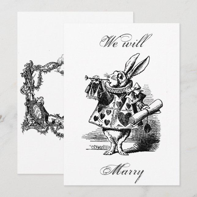 Invitación We will marry – Announcement to the wedding (Anverso / Reverso)
