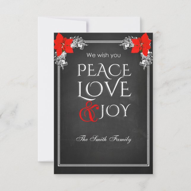 Invitación We wish you peace love & joy (Anverso)