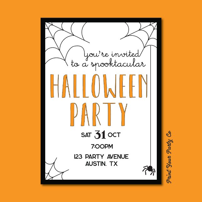 Invitación web de Spider de Halloween Party (Subido por el creador)
