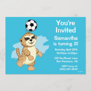 Invitación Webkinz  Meerkat Jugando Fútbol