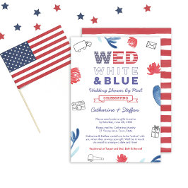 Invitación Wed Blue Blue Virtual Wedding Ducha Por Correo