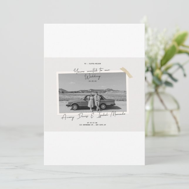 Invitación weddimg (Anverso de pie)