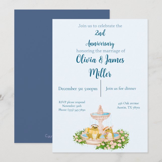 Invitación Wedding and anniversary invitation (Anverso / Reverso)