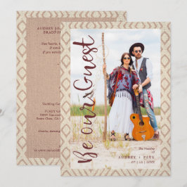Invitación Wedding Bohemian Tribal Textile Texture Background