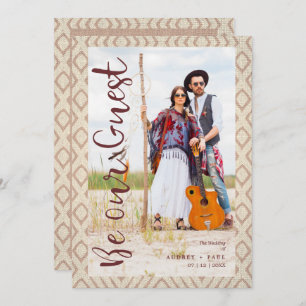 Invitación Wedding Bohemian Tribal Textile Texture Background