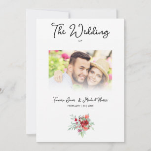 Invitación Wedding Colorful Red Shades Flowers Bouquet