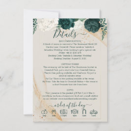 Invitación Wedding Cream Finer Details Emerald Green Rose