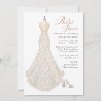 Invitación Wedding Dress with Shoes Bridal Shower Invitation