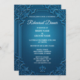Invitación Wedding Geometric Teal Turquoise Rehearsal Dinner