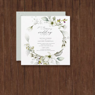 Invitación Wedding Greenery   Square Floral Invitation