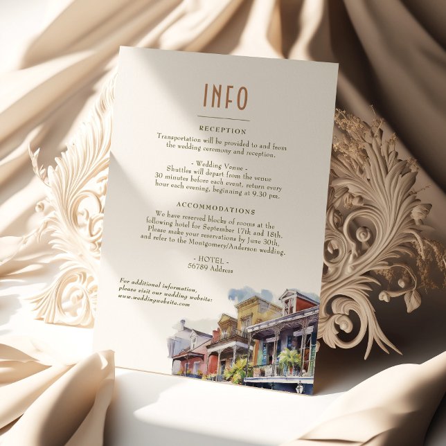 Invitación Wedding Insert INFO and Details New Orleans Invita (Subido por el creador)