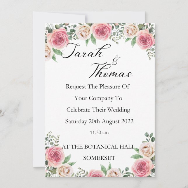 Invitación wedding Invitation (Anverso)