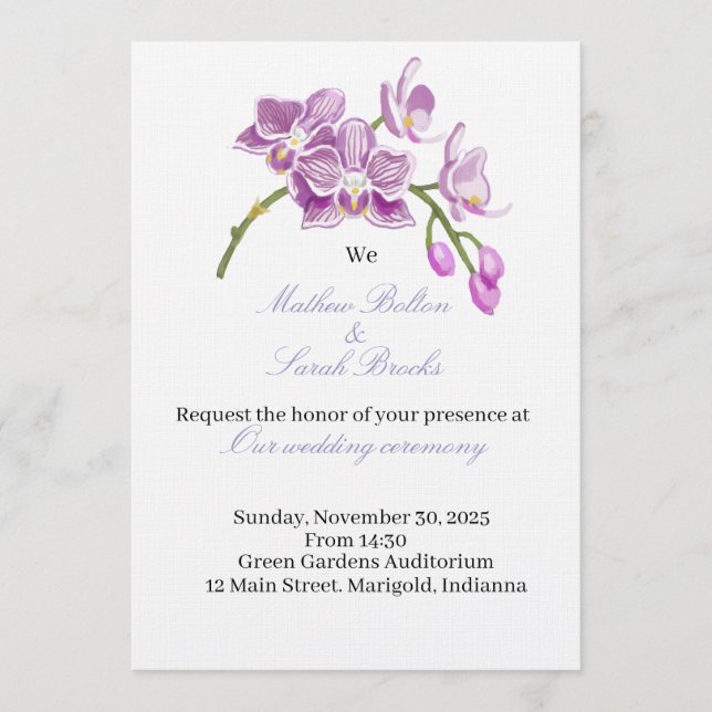Invitación Wedding Invitation (Anverso)