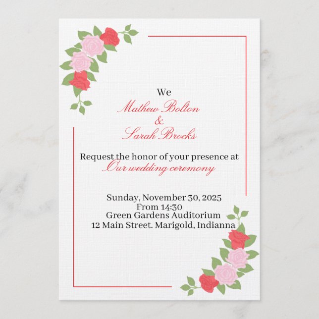 Invitación Wedding Invitation (Anverso)