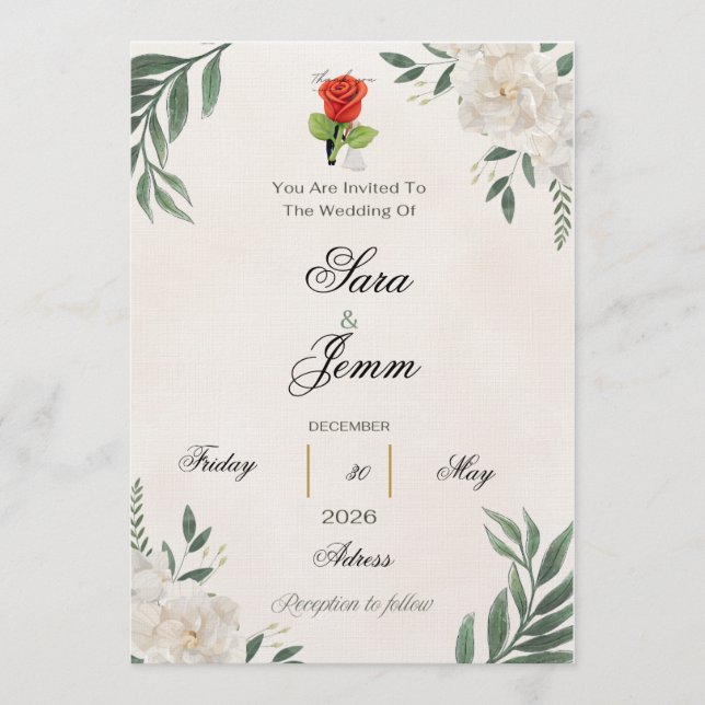 Invitación Wedding Invitation (Anverso)