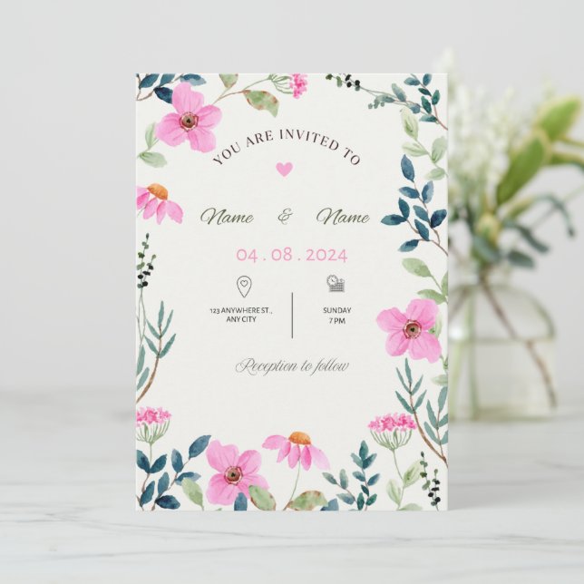 Invitación  Wedding Invitation (Anverso de pie)