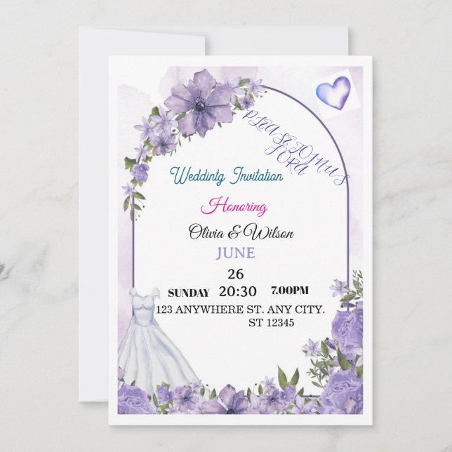 Invitación wedding Invitation  (Anverso)