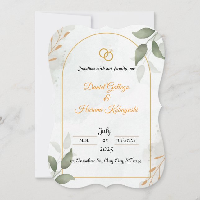 Invitación wedding invitation (Anverso)