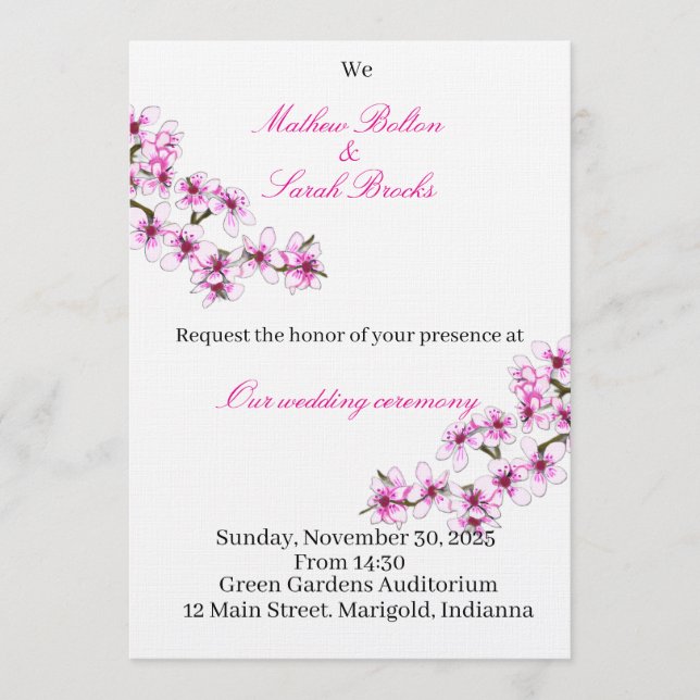 Invitación Wedding Invitation (Anverso)