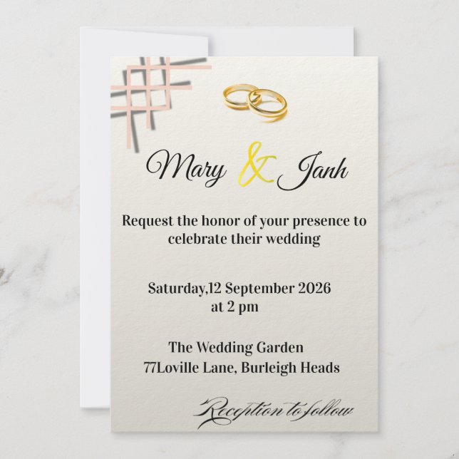 Invitación Wedding Invitation (Anverso)