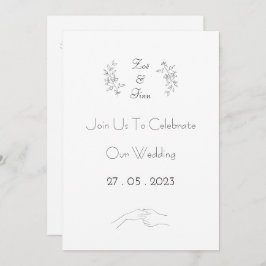 Invitación Wedding Invitation (12,7 x 17,8 cm) - Black&White