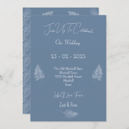 Invitación Wedding Invitation (12,7x17,8cm) - Blue And White