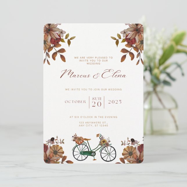 Invitación Wedding Invitation Beige Neutral Elegant Style (Anverso de pie)