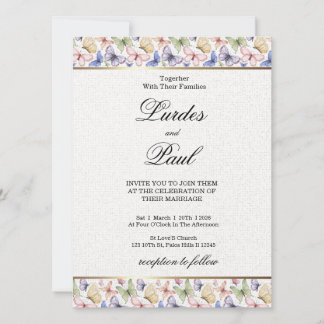 Invitación  Wedding invitation  Border Butterfly