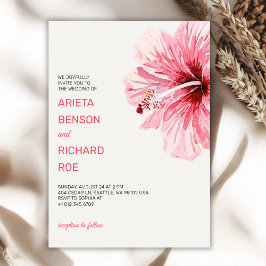 Invitación Wedding invitation card with a pink floral design